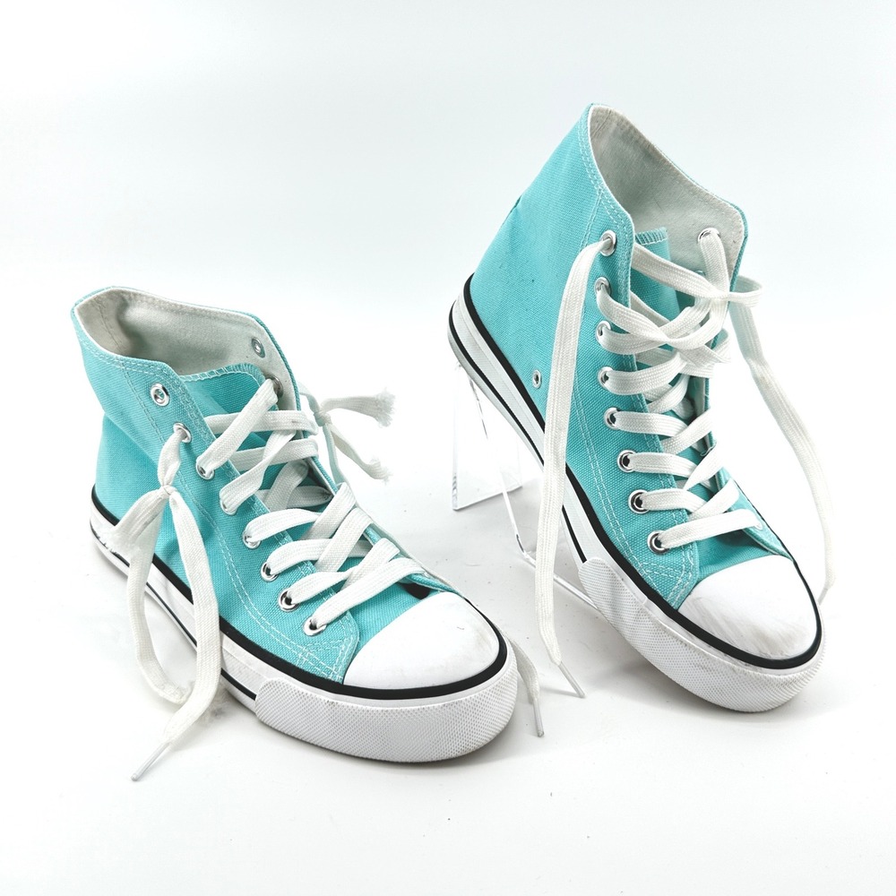 High‎ Top Sneakers Unbranded Women Size 7 Turquoise Canvas Casual